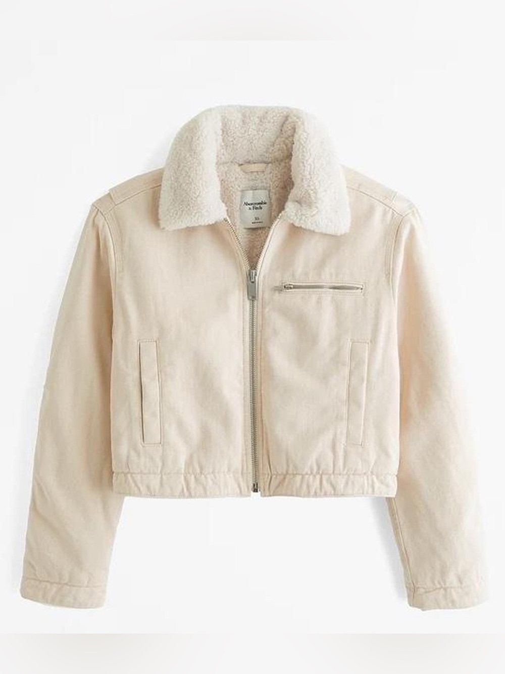 Abercrombie and Fitch Sherpa Lined Twill Workwear Jacket